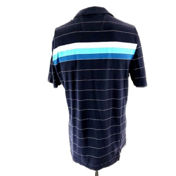 Banana Republic Cotton‎ Polo Large Blue Teal Striped - Picture 4 of 7
